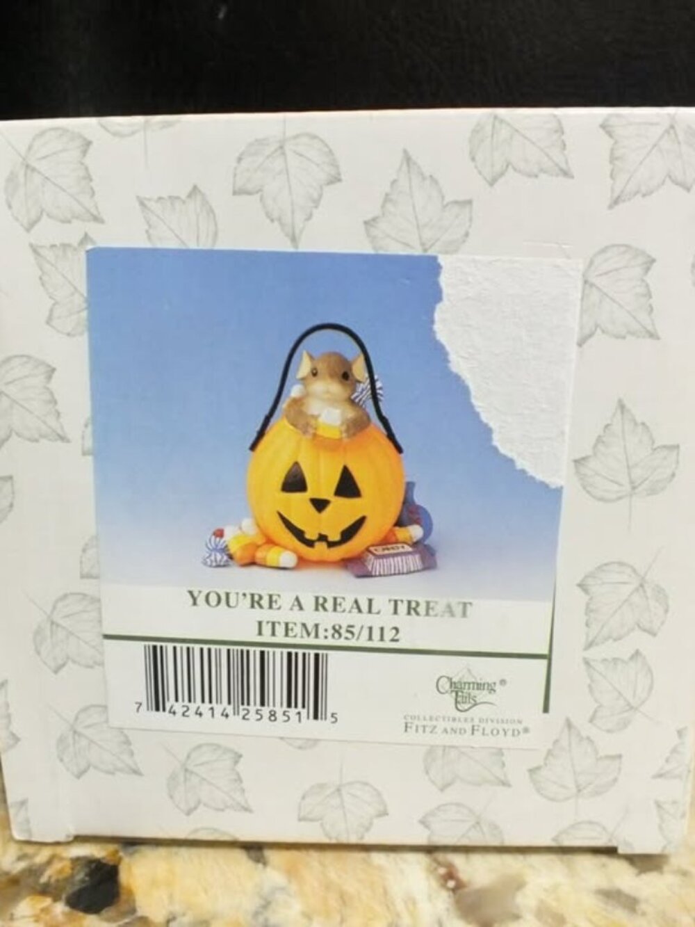 2003 Charming Tails YOU'RE Are Real Treat Halloween Candy Corn Pumpkin Figurine